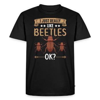 J’aime vraiment les coléoptères ok Entomologie des insectes - T-shirt Premium bio Homme - noir - Devant - Nico (187cm)