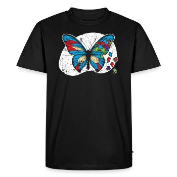 Entomologie des papillons Entomologiste Sensibilisation à l’autisme - T-shirt Premium bio Homme - noir - Devant - Nico (187cm)
