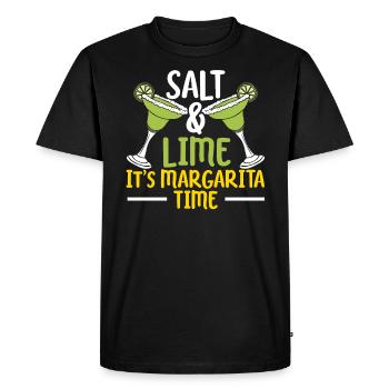 Salt And Lime It's Margarita Time Alcohol Cocktail - Men's Premium Organic T-Shirt - black - Front - Nico (187cm)