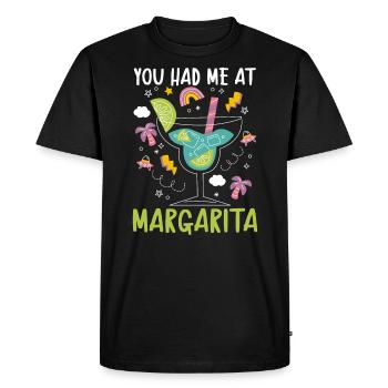 Tu m’as eu au cocktail de boissons alcoolisées Margarita - T-shirt Premium bio Homme - noir - Devant - Nico (187cm)