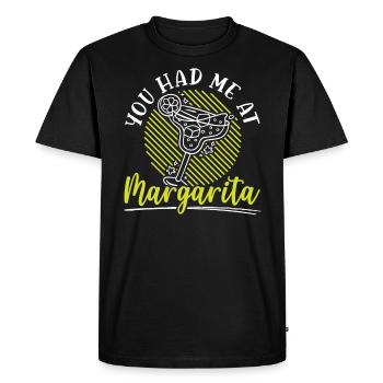 Tu m’as eu au cocktail de boissons alcoolisées Margarita - T-shirt Premium bio Homme - noir - Devant - Nico (187cm)