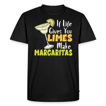 If Life Gives You Limes Make Margaritas Cocktail - Men's Premium Organic T-Shirt - black - Front - Nico (187cm)