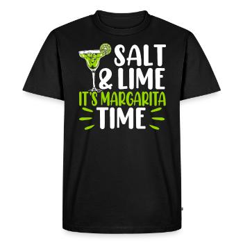 Salt And Lime It's Margarita Time Alcohol Cocktail - Men's Premium Organic T-Shirt - black - Front - Nico (187cm)