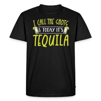 J’appelle les coups et aujourd’hui c’est un buveur de tequila - T-shirt Premium bio Homme - noir - Devant - Nico (187cm)