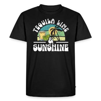 Tequila Lime And Sunshine Alcohol Drink Tequila - T-shirt Premium bio Homme - noir - Devant - Nico (187cm)