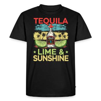 Tequila Lime And Sunshine Alcohol Drink Tequila - T-shirt Premium bio Homme - noir - Devant - Nico (187cm)