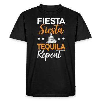 Fiesta Siesta Tequila Alcool Répété Boire Tequila - T-shirt Premium bio Homme - noir - Devant - Nico (187cm)