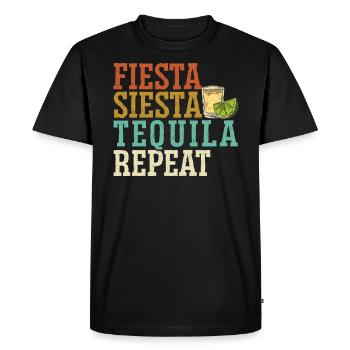Fiesta Siesta Tequila Alcool Répété Boire Tequila - T-shirt Premium bio Homme - noir - Devant - Nico (187cm)