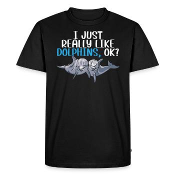Dolphin Lover Marine Biology Underwater Animal - Men's Premium Organic T-Shirt - black - Front - Nico (187cm)