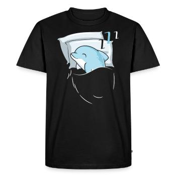 Dolphin Lover Marine Biology Underwater Animal - Men's Premium Organic T-Shirt - black - Front - Nico (187cm)