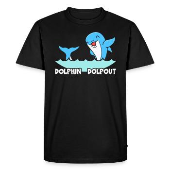 Dolphin Lover Marine Biology Underwater Animal - Men's Premium Organic T-Shirt - black - Front - Nico (187cm)