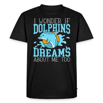 Dolphin Lover Marine Biology Underwater Animal - Men's Premium Organic T-Shirt - black - Front - Nico (187cm)
