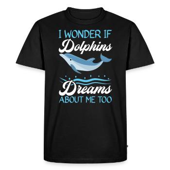 Dolphin Lover Marine Biology Underwater Animal - Men's Premium Organic T-Shirt - black - Front - Nico (187cm)