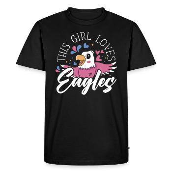 This Girl Loves Eagles Animal Ornithology Eagle - Men's Premium Organic T-Shirt - black - Front - Nico (187cm)
