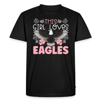 This Girl Loves Eagles Animal Ornithology Eagle - Men's Premium Organic T-Shirt - black - Front - Nico (187cm)