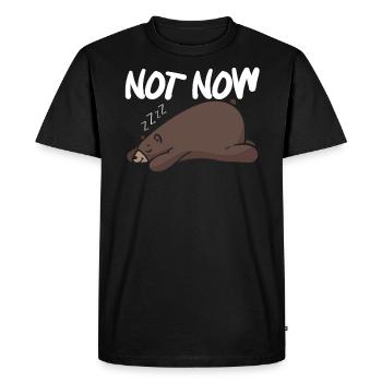 Not Now Sleeping Bear Lover Wildlife Animal Bear - Men's Premium Organic T-Shirt - black - Front - Nico (187cm)