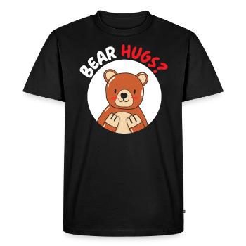 Ours Câlins Amoureux de l’ours Faune Ours animal - T-shirt Premium bio Homme - noir - Devant - Nico (187cm)