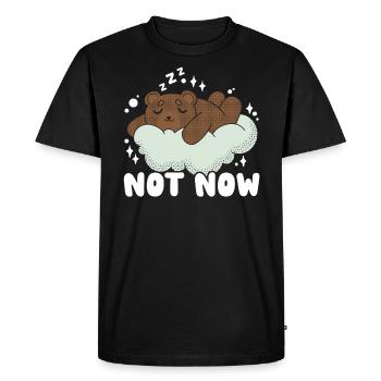 Not Now Sleeping Bear Lover Wildlife Animal Bear - Men's Premium Organic T-Shirt - black - Front - Nico (187cm)