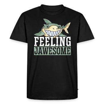 Feeling Jawesome Shark Lover Marine Biologist - Men's Premium Organic T-Shirt - black - Front - Nico (187cm)