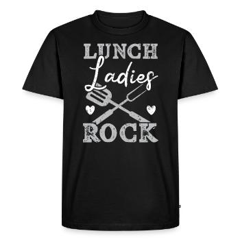 Lunch Ladies Rock Cafeteria Worker Cook Lunch Lady - Men's Premium Organic T-Shirt - black - Front - Nico (187cm)