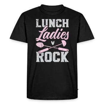Lunch Ladies Rock Cafeteria Worker Cook Lunch Lady - Men's Premium Organic T-Shirt - black - Front - Nico (187cm)
