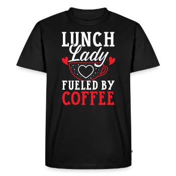 Dame de déjeuner alimentée par le cuisinier d'un ouvrier de cafétéria - T-shirt Premium bio Homme - noir - Devant - Nico (187cm)