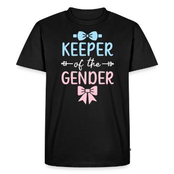 Keeper Of The Gender Pregnancy Gender Reveal - Men's Premium Organic T-Shirt - black - Front - Nico (187cm)