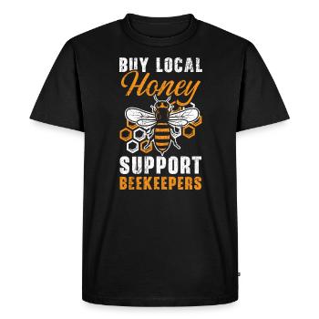 Apiculteur Apiculture Apiculteur Abeille Amoureux des abeilles - T-shirt Premium bio Homme - noir - Devant - Nico (187cm)