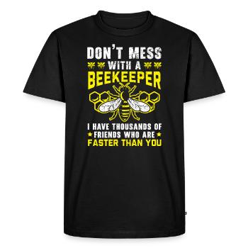 Apiculteur Apiculture Apiculteur Abeille Amoureux des abeilles - T-shirt Premium bio Homme - noir - Devant - Nico (187cm)