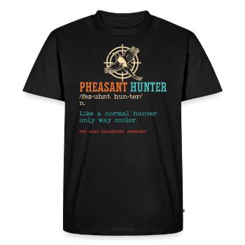 Chasseur de faisan Chasse au faisan Chasse aux oiseaux - T-shirt Premium bio Homme - noir - Devant - Nico (187cm)