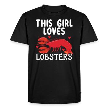 Cette fille aime les homards mangeurs d’écrevisses fruits de mer - T-shirt Premium bio Homme - noir - Devant - Nico (187cm)