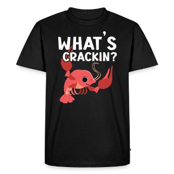 Qu’est-ce que Crackin Crawfish Eater Seafood Lobster - T-shirt Premium bio Homme - noir - Devant - Nico (187cm)