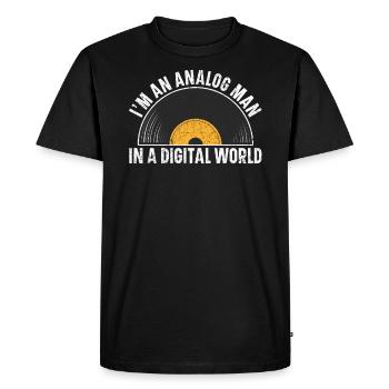 I’m An Analog Man In A Digital World Vinyl Record - T-shirt Premium bio Homme - noir - Devant - Nico (187cm)