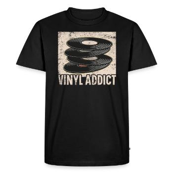 Lecteur Vinyle Vinyle Tourne-disque Amateur de musique - T-shirt Premium bio Homme - noir - Devant - Nico (187cm)