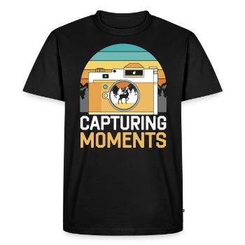 Capturer des moments Photographie Photographe d’appareil photo - T-shirt Premium bio Homme - noir - Devant - Nico (187cm)