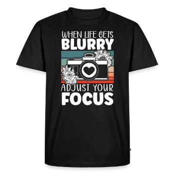 Photographie Caméra Image Photographe - T-shirt Premium bio Homme - noir - Devant - Nico (187cm)