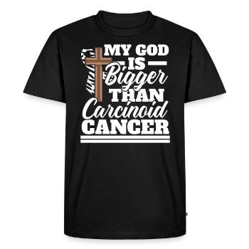Mon Dieu est plus grand que la sensibilisation au cancer carcinoïde - T-shirt Premium bio Homme - noir - Devant - Nico (187cm)