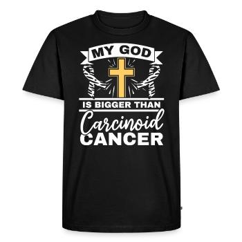 Mon Dieu est plus grand que la sensibilisation au cancer carcinoïde - T-shirt Premium bio Homme - noir - Devant - Nico (187cm)