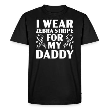 Je porte une bande zébrée pour mon papa Cancer Carcinoïde - T-shirt Premium bio Homme - noir - Devant - Nico (187cm)