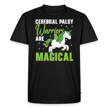 Les guerriers de la paralysie cérébrale sont des amoureux magiques de la licorne - T-shirt Premium bio Homme - noir - Devant - Nico (187cm)