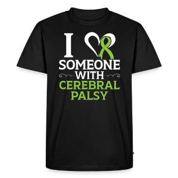 J’aime quelqu’un avec la paralysie cérébrale Warrior - T-shirt Premium bio Homme - noir - Devant - Nico (187cm)