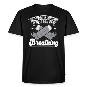 Pas contagieux juste mauvais à respirer l’asthme - T-shirt Premium bio Homme - noir - Devant - Nico (187cm)