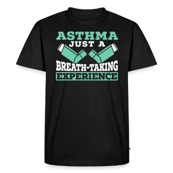 L’asthme n’est qu’une expérience à couper le souffle Respirer - T-shirt Premium bio Homme - noir - Devant - Nico (187cm)