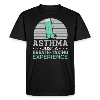 L’asthme n’est qu’une expérience à couper le souffle Respirer - T-shirt Premium bio Homme - noir - Devant - Nico (187cm)