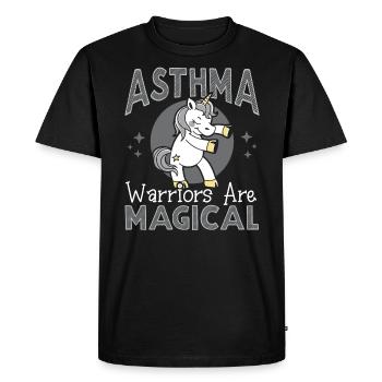 Les guerriers de l’asthme sont des licornes magiques - T-shirt Premium bio Homme - noir - Devant - Nico (187cm)