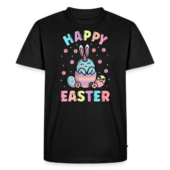 Joyeux narval de Pâques avec oreilles de lapin printemps - T-shirt Premium bio Homme - noir - Devant - Nico (187cm)