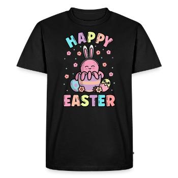 Happy Easter Octopus With Rabbit Ears Spring - Men's Premium Organic T-Shirt - black - Front - Nico (187cm)