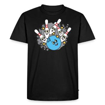 Bowling Zerstörte Pins Kegeln - T-shirt Premium bio Homme - noir - Devant - Nico (187cm)