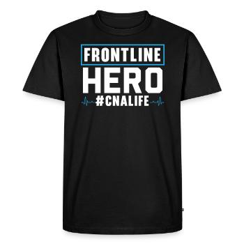 Héroïne de première ligne Aide-infirmière à vie de l’AIIC - T-shirt Premium bio Homme - noir - Devant - Nico (187cm)