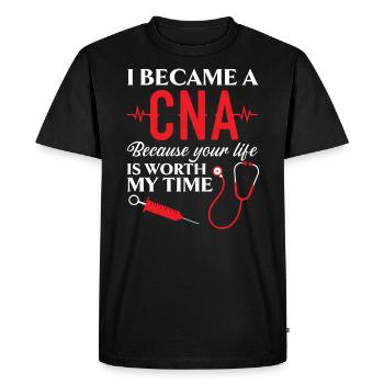 Certified Nursing Assistant Medical Worker CNA - Men's Premium Organic T-Shirt - black - Front - Nico (187cm)